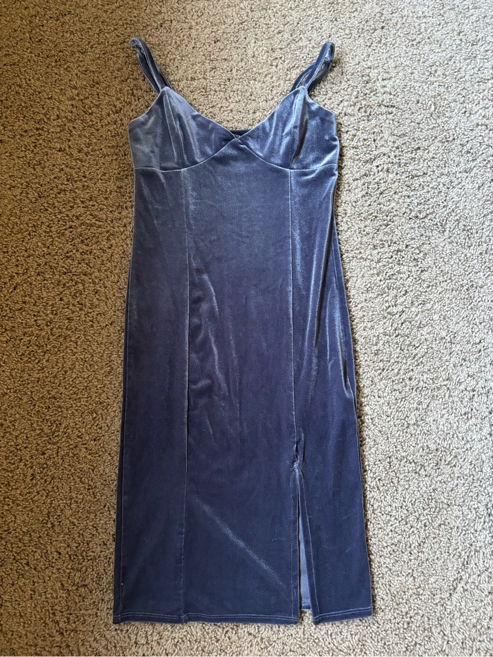 Forever 21 Slate Blue Velvet Top